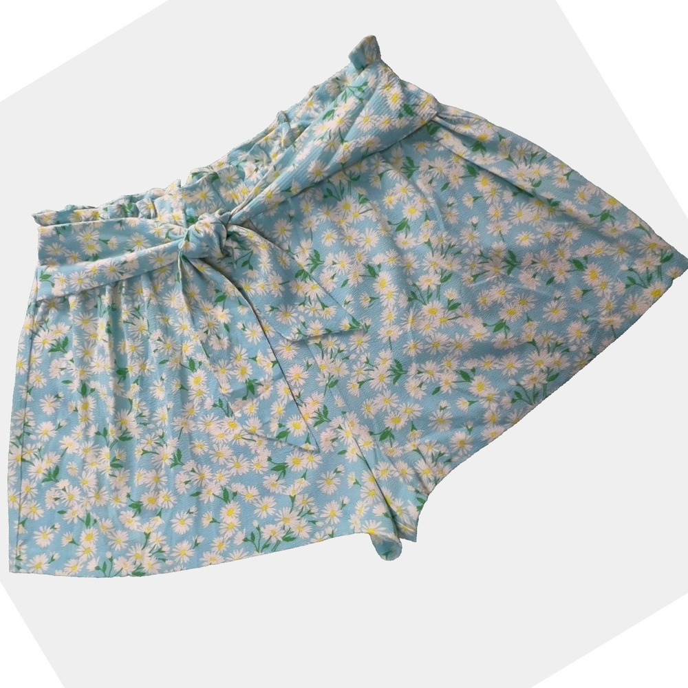 BCBGeneration Retro Daisy Garden Knot Front Short XL Summer Relaxed Soft Stretch